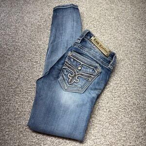 Women's Rock Revival Light Blue Medium Wash Kamea Skinny Jeans Size 27x29